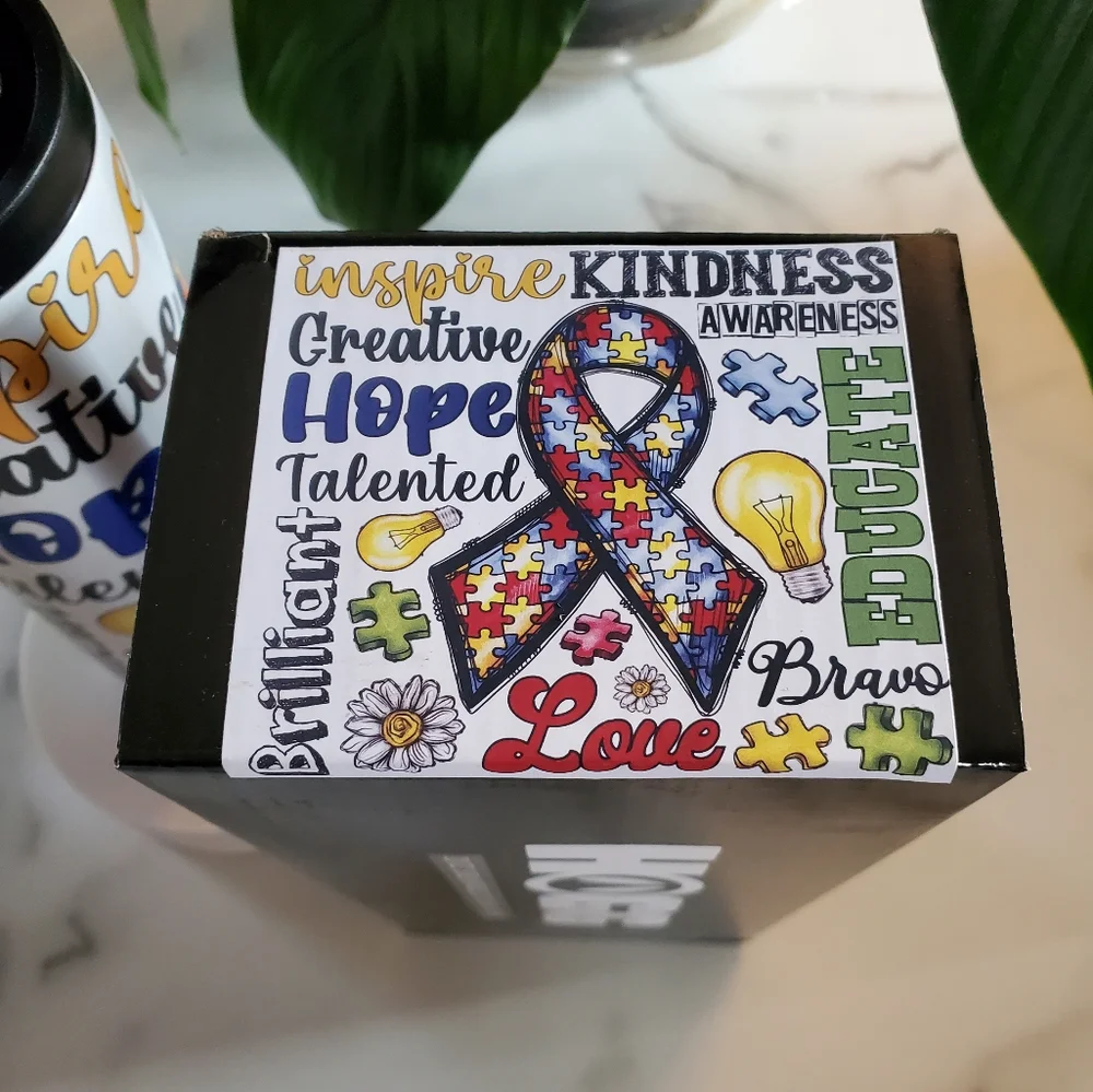 Autism Awareness inspire, KINDNESS 20oz Tumbler with duo lids 🎉sale